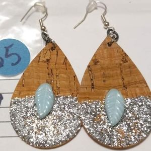Cork leather earrings